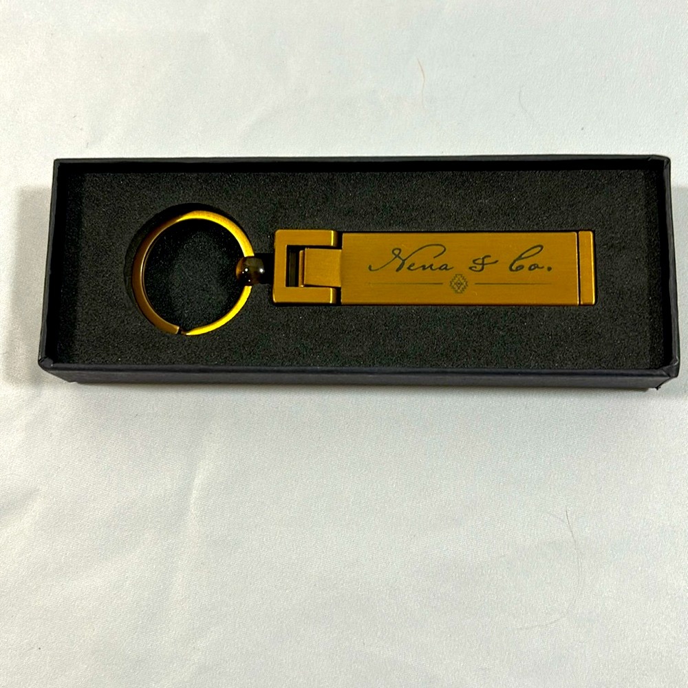 Nena & Co. Purse & Key Holder Bag Charm Gold Metal With Logo